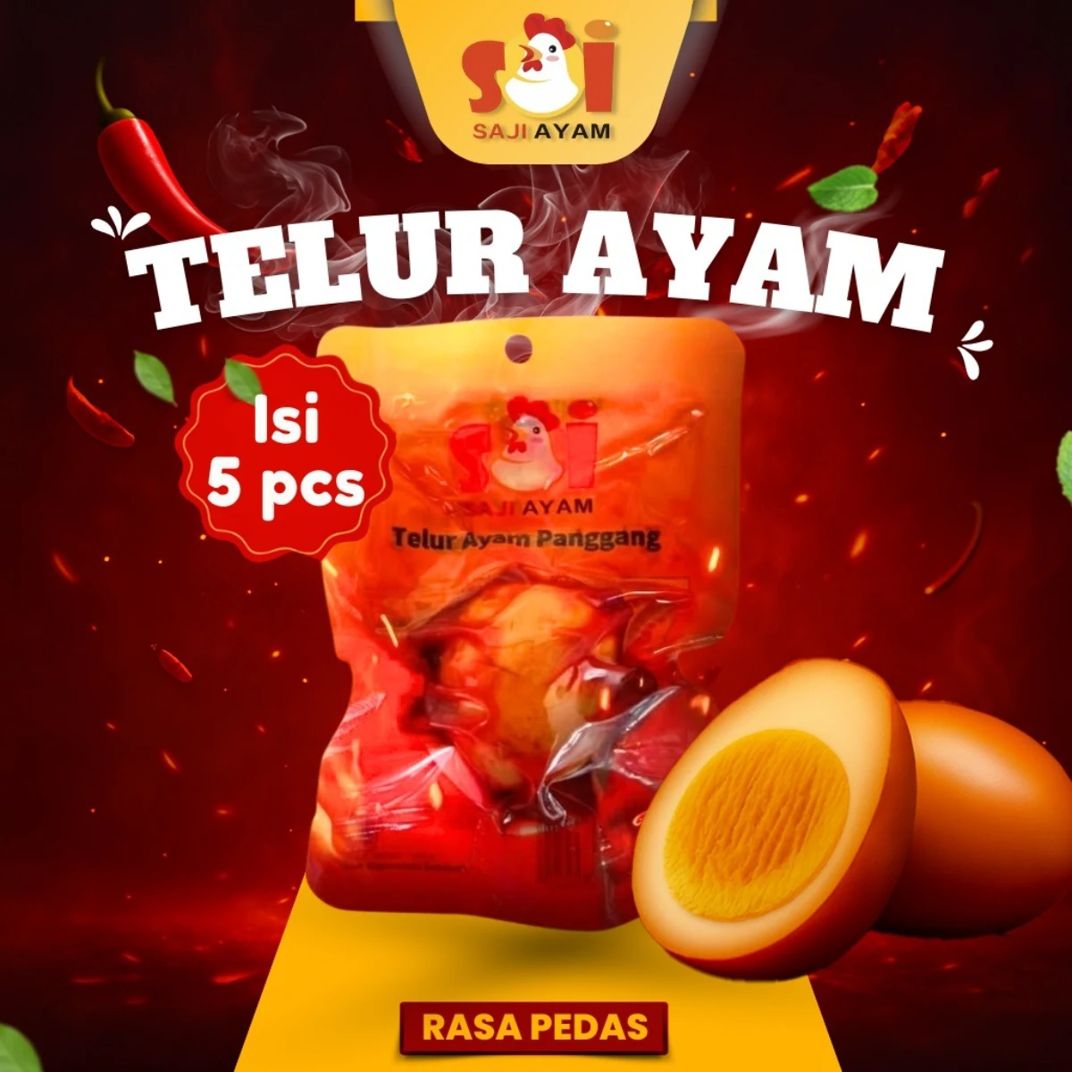 SAJI AYAM telur ayam panggang 5 PCS / Snack siap saji / EGG / Enak & Bergizi