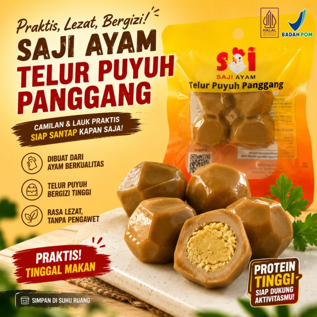 SAJI AYAM telur puyuh panggang / snack siap saji / EGG / Enak & Bergizi