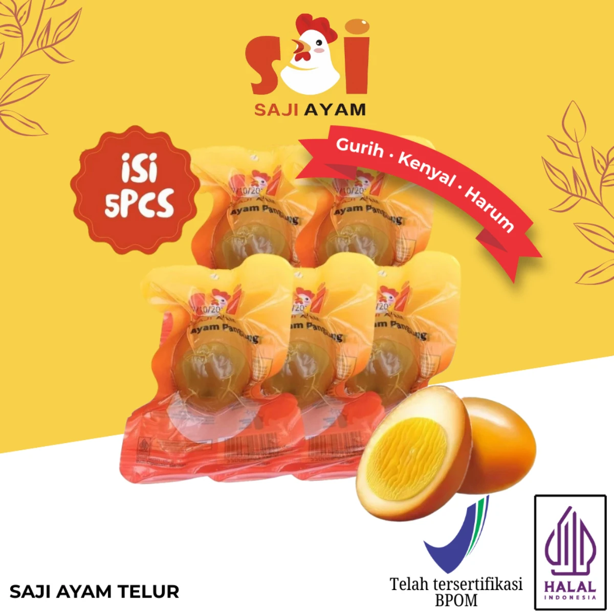 SAJI AYAM telur ayam panggang 5 PCS / Snack siap saji / EGG / Enak & Bergizi foto 2